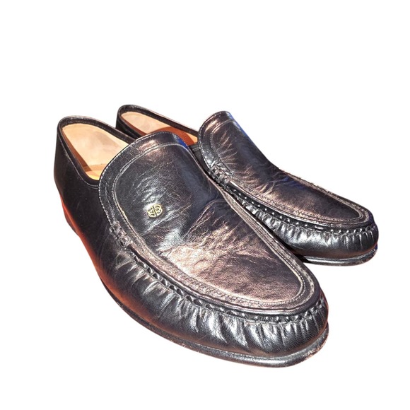 Barker BLACK Leather Valencia Moccasin Loafer Dress‎ Formal Shoes Size 8 main image 7
